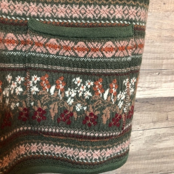 Vintage Floral Cottagecore Coastal Button Up Wool Knit Sweater Vest Medium - Picture 7 of 11